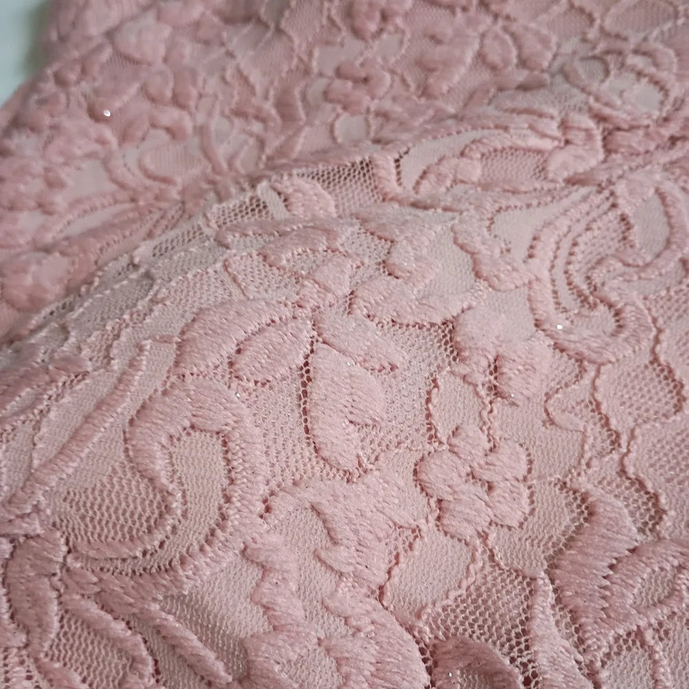 City Studio Blush Pink With Sparkles Lace High-Low Dress Sz 5
